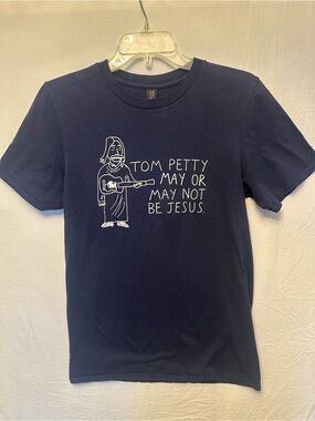 Brett Newski “Tom Petty May Or May Not Be Jesus” Graphic Tee Navy Small